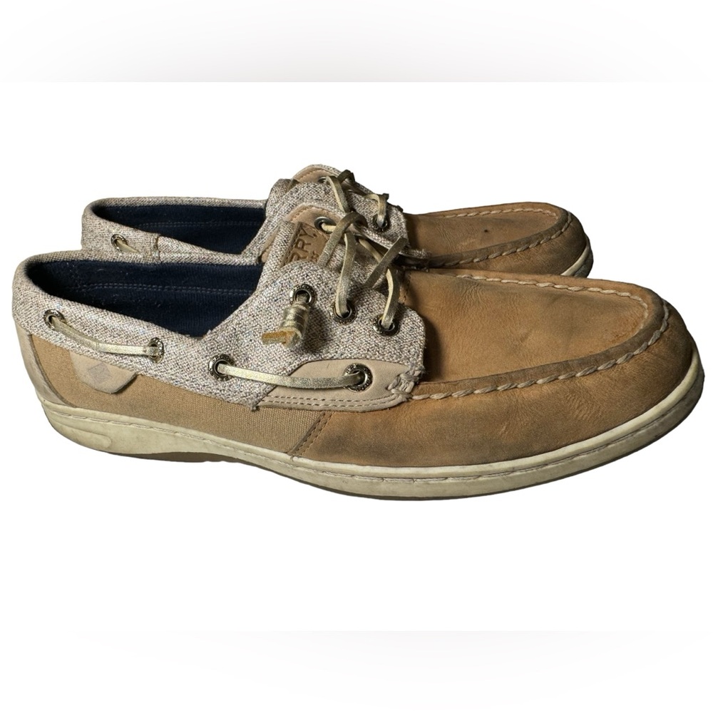 Vintage Slip On Leather SPERRY Women’s 9.5 Tan Boat Beach Shoes